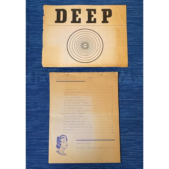 Vtg 1961 Disguised Hypnosis Pamphlet & Chart by Hypnotic-Aids Supply Co., NY 15B - Picture 2 of 2